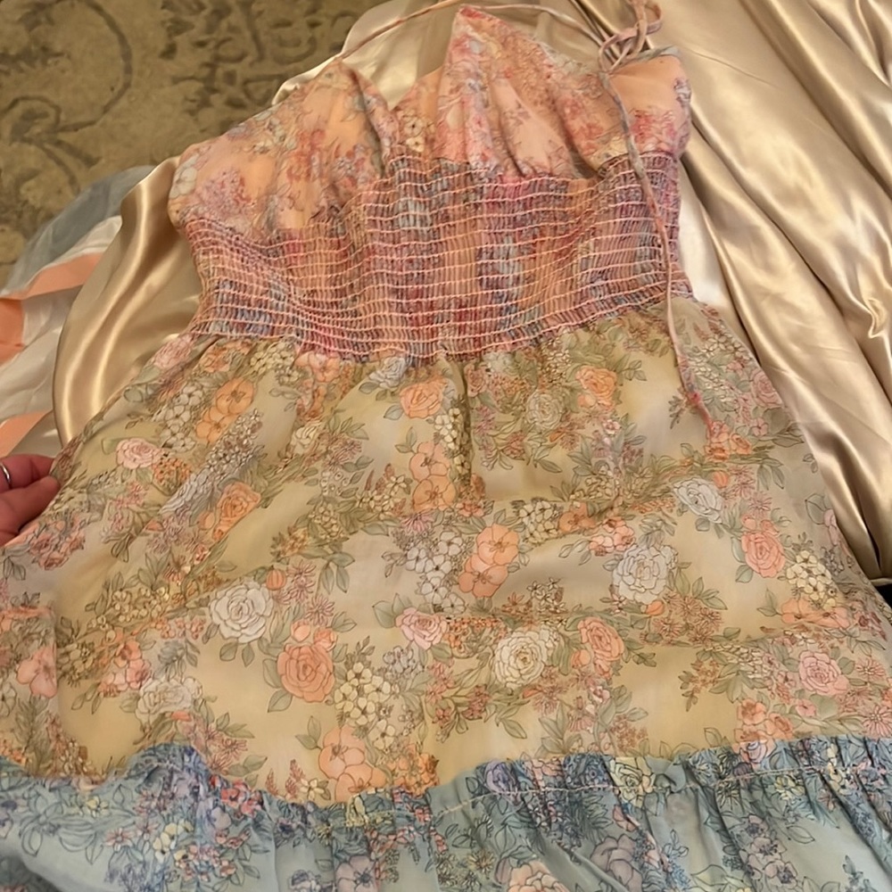 Floral vintage halter dress